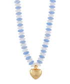 Beaded Heart Pendant Necklace - 3 Colors