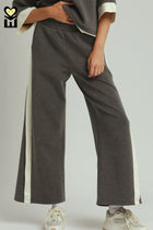 Luxe Knit Side Stripe Wide Leg Pants