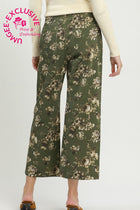 Floral Print Wide Leg Cropped Pants