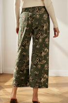 Floral Print Wide Leg Cropped Pants