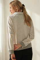 Polka Dot Half Zip Pullover