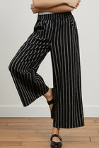 Striped Pull-On Wide Leg Pants