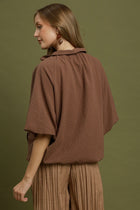 Zip-Front Bomber Jacket - Chocolate
