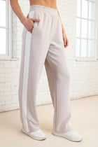 Modal Scuba Striping Pant - Mocha Cream