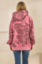 Floral Print Hoodie - Pink Mix
