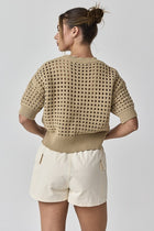 Crochet Open Knit Cropped Sweater