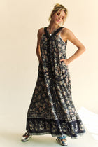 Floral Print V-Neck Maxi Dress