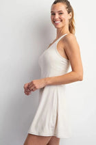 Tennis Romper Dress - White