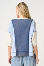 Mineral Wash Color Block Relaxed Fit Top