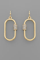 Crystal Carabiner Earrings - 2 Colors