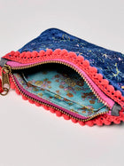 Velvet ID Pouch - Black Folk Flower