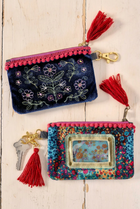 Velvet ID Pouch - Black Folk Flower