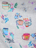 Double-Sided Cozy Throw Blanket - Coffee Cups