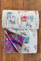 Double-Sided Cozy Throw Blanket - Coffee Cups