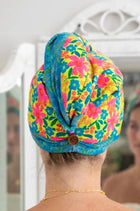 Hair Towel Wrap - Pink Neon Green