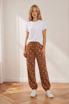 Polka Dot Joggers - Rust/Pink
