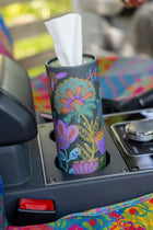 Car Tissues - Navy Folk Flower