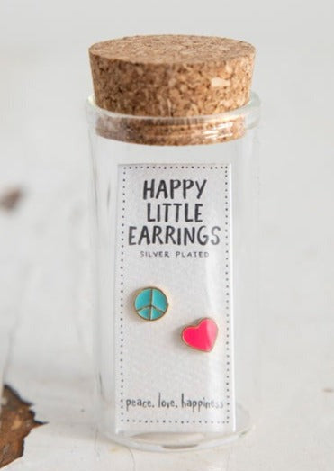 Happy Little Earrings - Peace & Heart