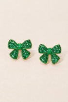 Rhinestone Pave Bow Earrings - 2 Colors