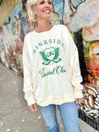Rinkside Social Club Garment Dyed Crew - Ivory/Green
