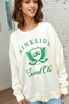 Rinkside Social Club Garment Dyed Crew - Ivory/Green