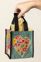Reusable Small Happy Bag - Teal Heart