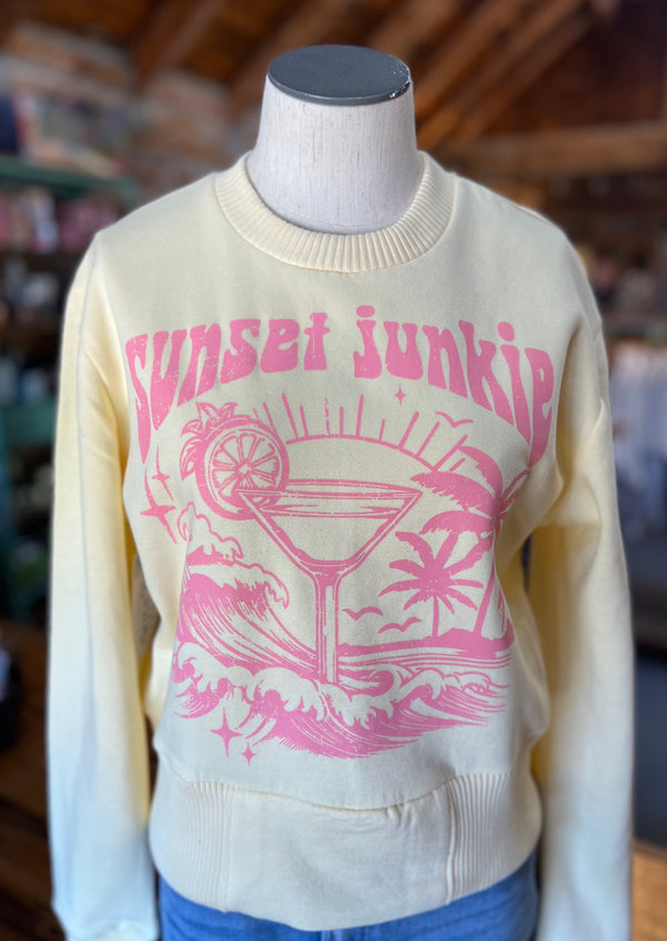 Cropped Sweatshirt - Sunset Junkie