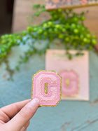Chenille Letter Sticker - Pink