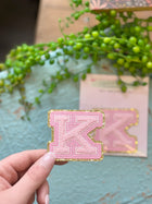 Chenille Letter Sticker - Pink