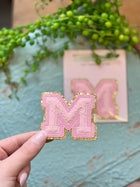 Chenille Letter Sticker - Pink