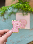 Chenille Letter Sticker - Pink