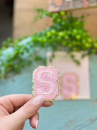 Chenille Letter Sticker - Pink