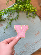 Chenille Letter Sticker - Pink