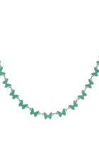 Metal Butterflies Necklace - Teal