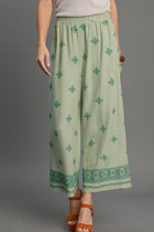 Embroidered Aztec Detail Pants