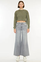 Maddie High Rise Cropped Palazzo Jeans