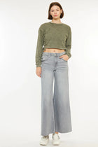 Maddie High Rise Cropped Palazzo Jeans