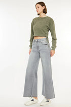 Maddie High Rise Cropped Palazzo Jeans
