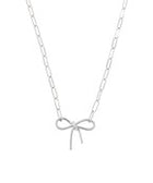 Paper Clip Chain Bow Necklace - 2 Colors