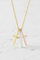 Triple Cross Tritone Pendant Necklace