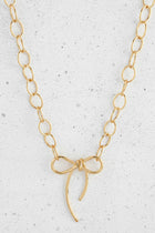 Bow Detail Oval Chain Necklace