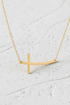 Sideways Curved Cross Necklace