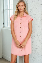 Washed Twill Dress - Pink