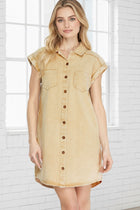Washed Twill Dress - Taupe