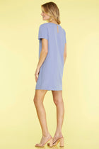 Short Sleeve Shift Dress - Periwinkle