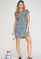 Denim Floral Dress