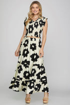 Big Flower Smocked Top