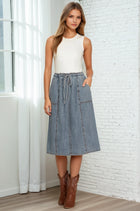 Solid/Denim Combo Dress