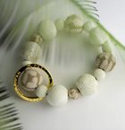 Wrist Keychain - Ivory Palm