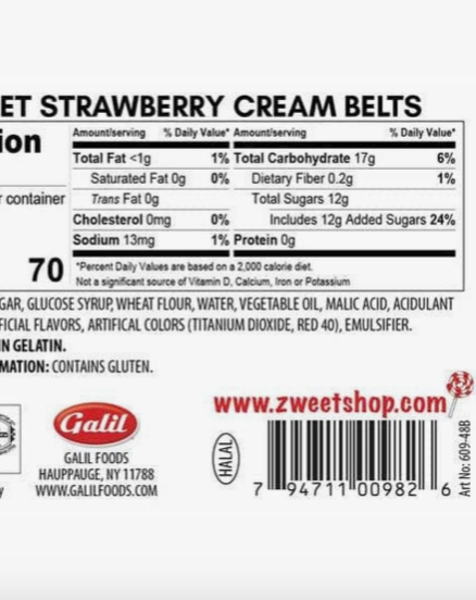 Sour Strawberry Cream Belts